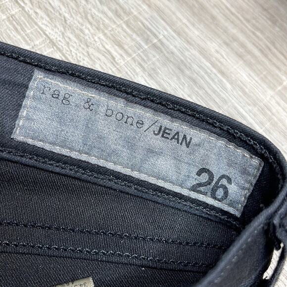 RAG & BONE Women's Black Shimmer Skinny Legging Jeans in Shoreditch - Picture 3 of 11